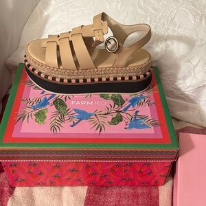 FARM Rio Beige Platform Sandals